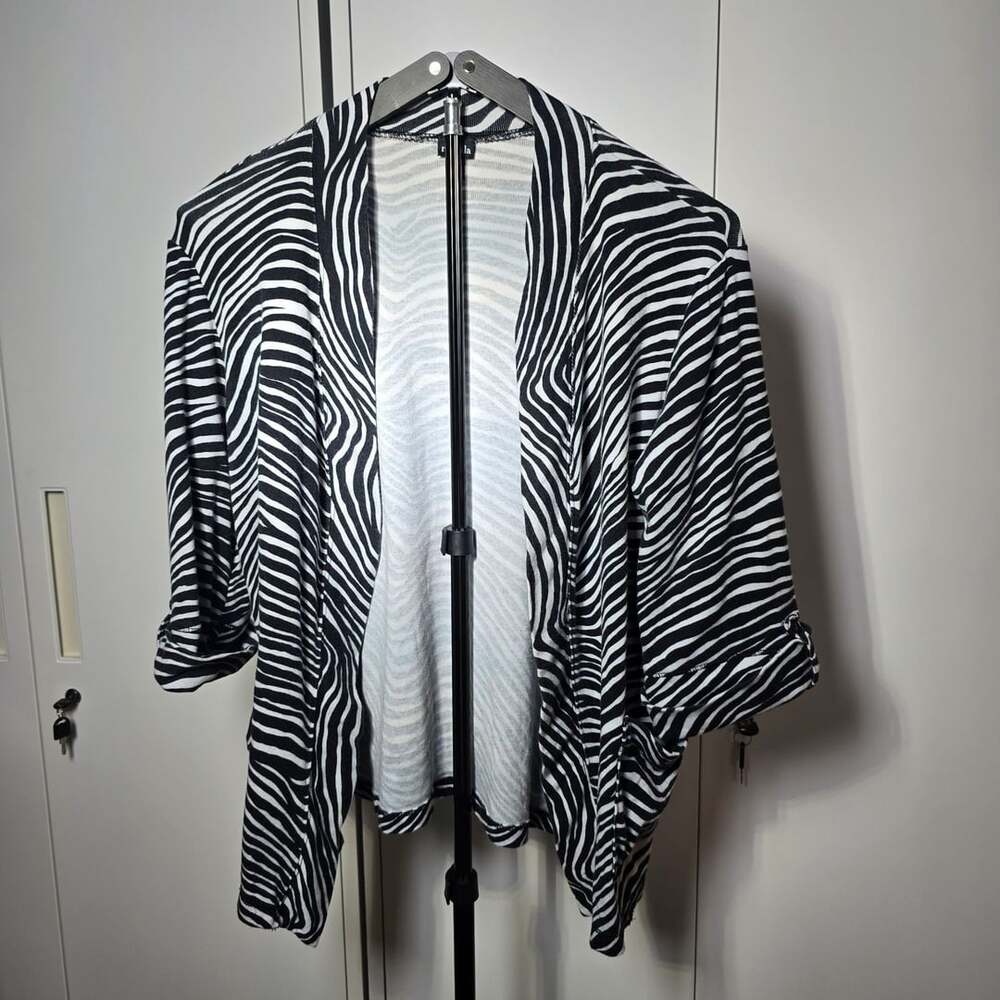 Rafaela Zebra Print Open Front Cardigan Jacket